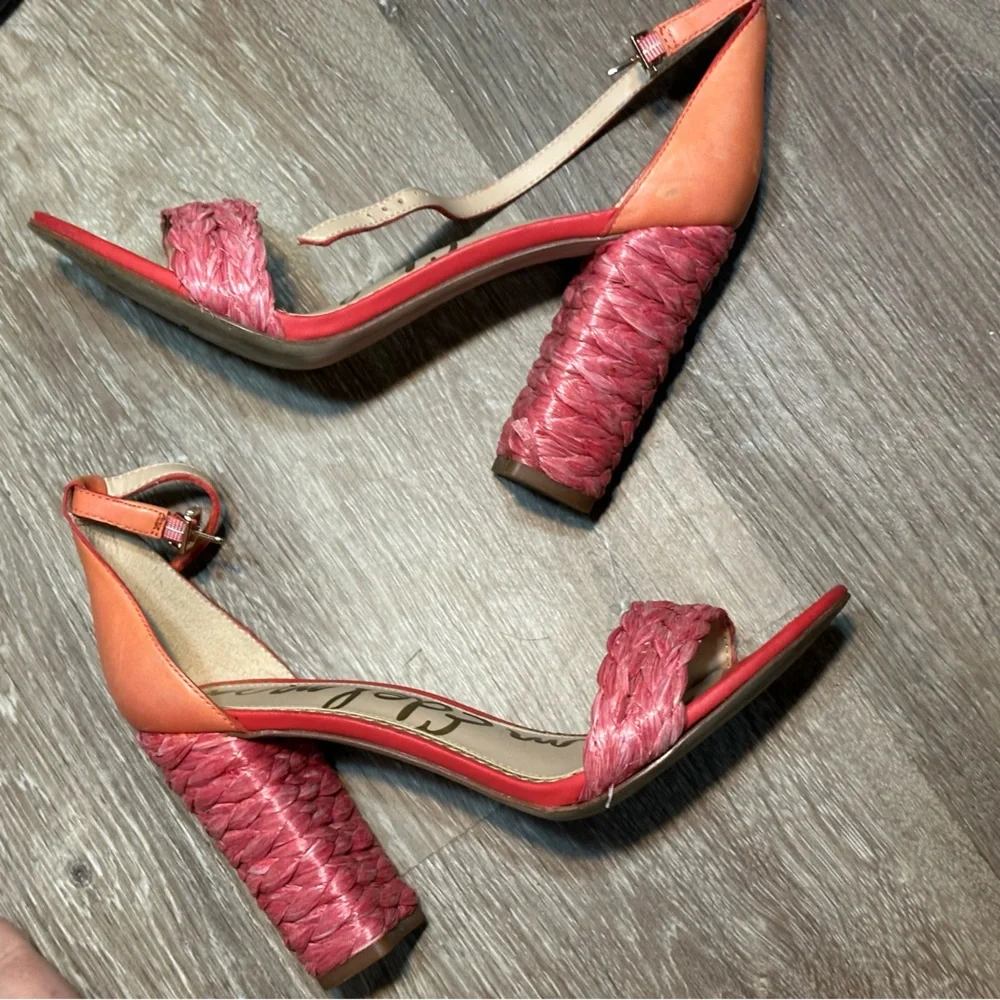 Sam Edelman Women's Yoana Raffia Leather Coral
Ankle-High Heel women size 9 - Picture 8 of 17